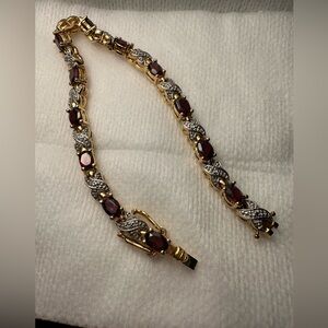 Diamonique Epiphany Garnet Tennis Bracelet